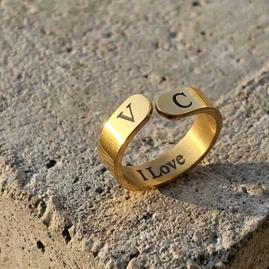 Classic Ring Tag grabado por fuera y por dentro